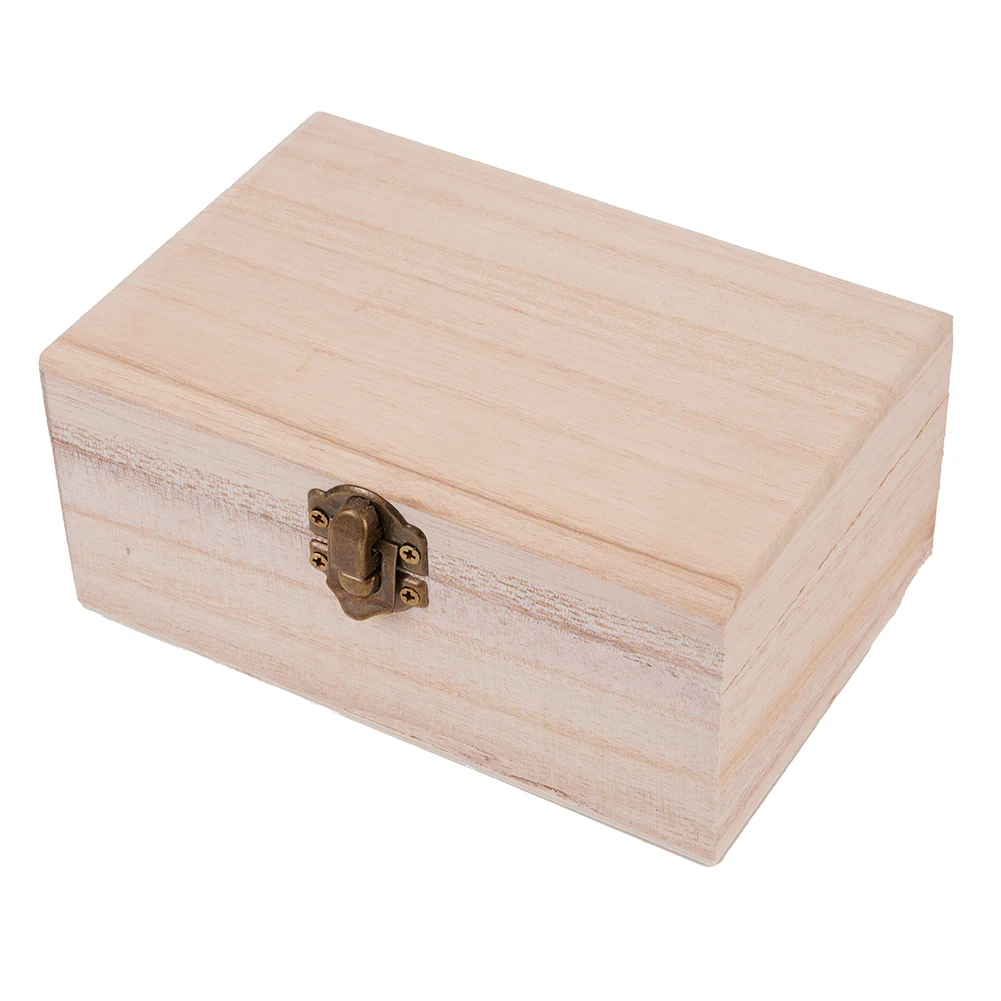 3/1pcs Wood Box Wooden Square Hinged Storage Boxes Craft Gift Box Handmade Case Box Storage Organization Wooden box