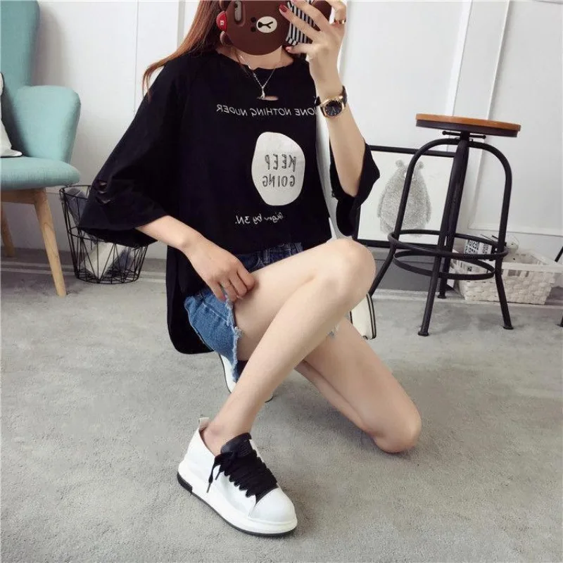 Women\'s T-shirt Baggy Graphic Short Sleeve Summer Top Female Outfit Korean Popular Clothes Woman Clothing Harajuku Fashion Kpop