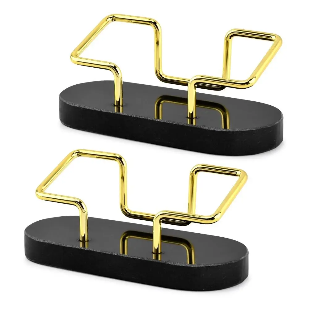 Marble Material Marble Business Card Holder Metal Frame Vertical Design Metal Business Card Holder Durable Materia