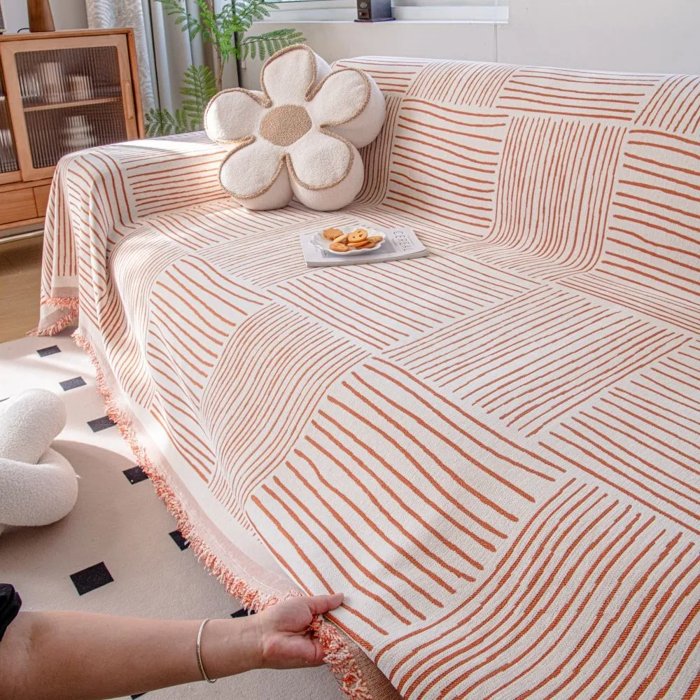 

Chenille Line Sofa Cover Mat Throw Blankets Living Room Couple Position 2024 Modern Camping Picnic Blanket Cover 쇼파커버