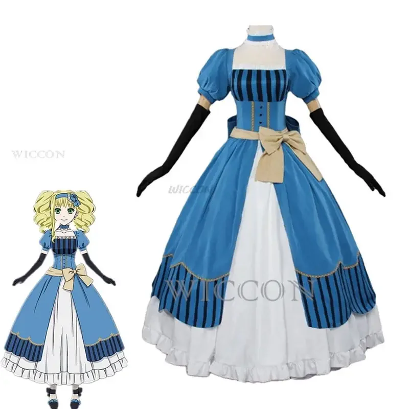 Anime Kuroshitsuji: Book of The Atlantic Black Butler Elizabeth Ethel Cordelia Midford Cosplay Costume Wig Dress Woman Party Set