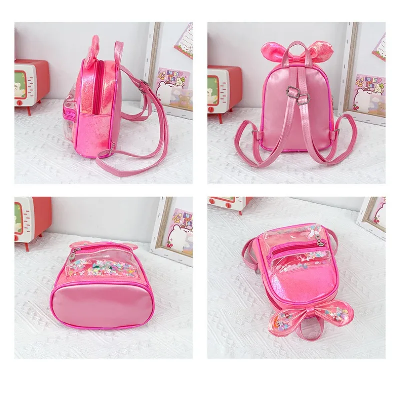 Personal isierte bestickte Rucksack mit dekorativen Schleife und Konfetti Mädchen Pailletten niedlichen Prinzessin Bogen Rucksack benutzer definierte Pailletten Rucksack