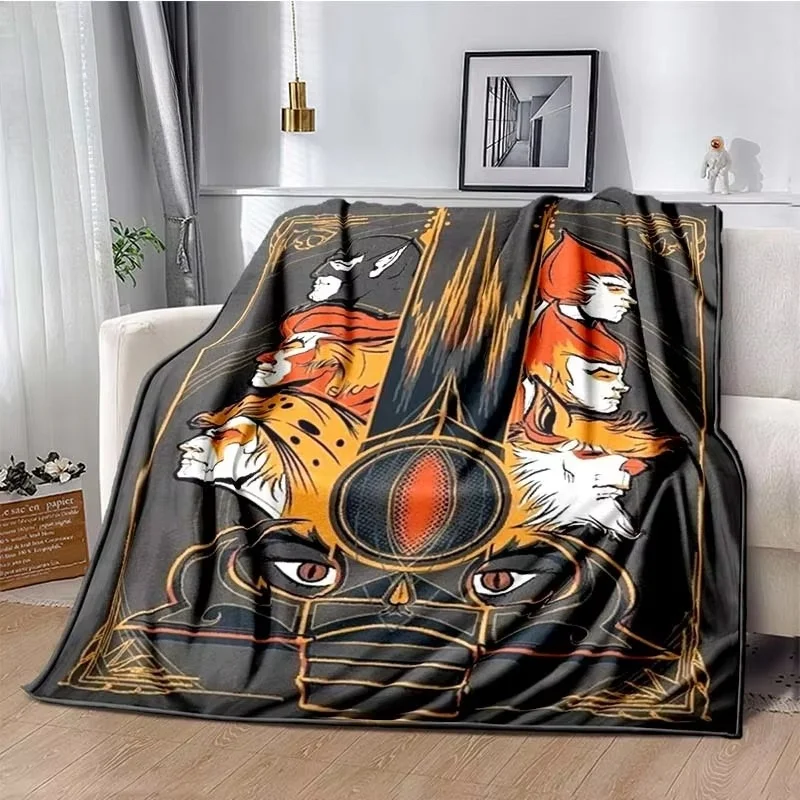 Anime Thundercats pattern blanket for children warm plush fluffy blanket for home delivery portable camping quilt birthday gift