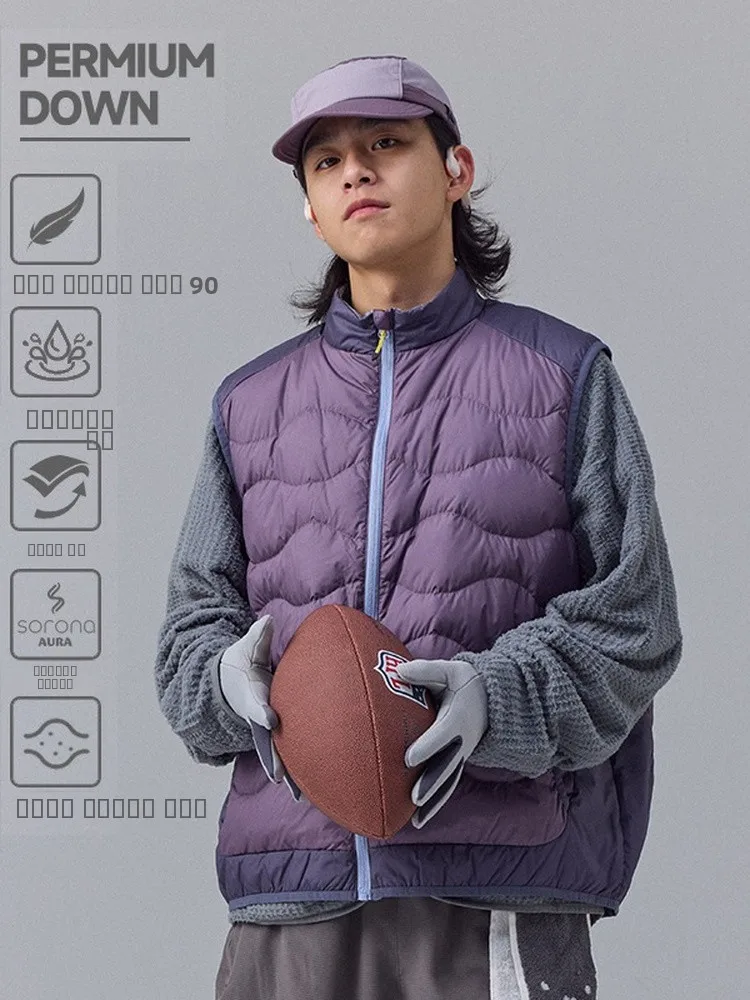 

Water-Resistant Dync Warm 90 down Lightweight Vest ex Outdoor Casual Sports Lightweight Color Blo Vest Nylon Fabric
