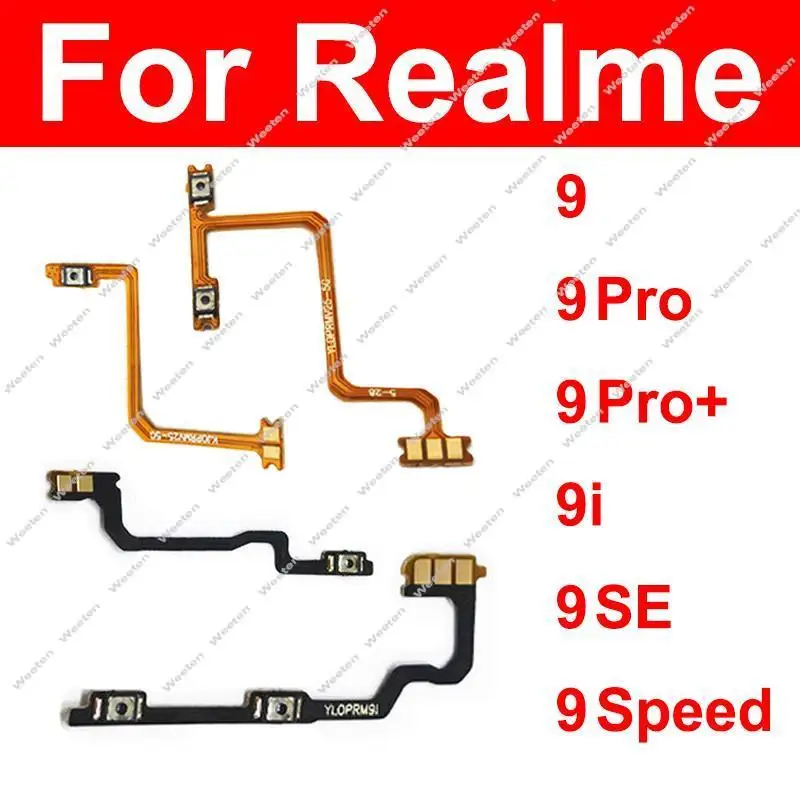 For Realme 9 Pro Plus 9pro+ 9i 9SE 9 Speed 4G 5G On OFF Power Volume Button Switch Keys Flex Cable Parts