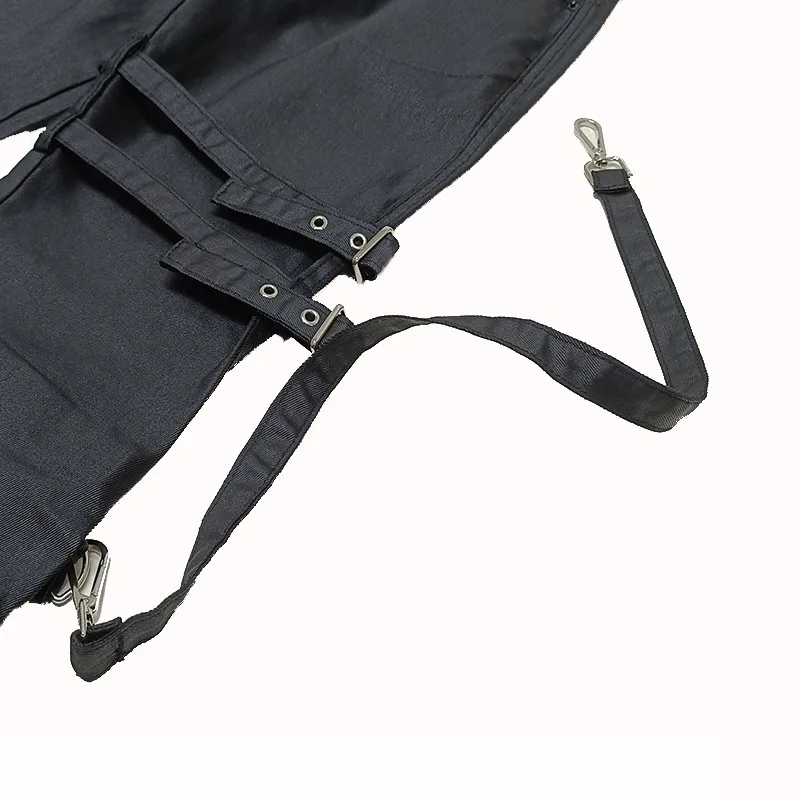 HKSH ربيع الخريف جديد الرجال المد الشرير فيبي الدانتيل متابعة المغلفة الدنيم السراويل مشمع مشبك معدني متوهج الشرير جينز أنيق ريترو HK14790