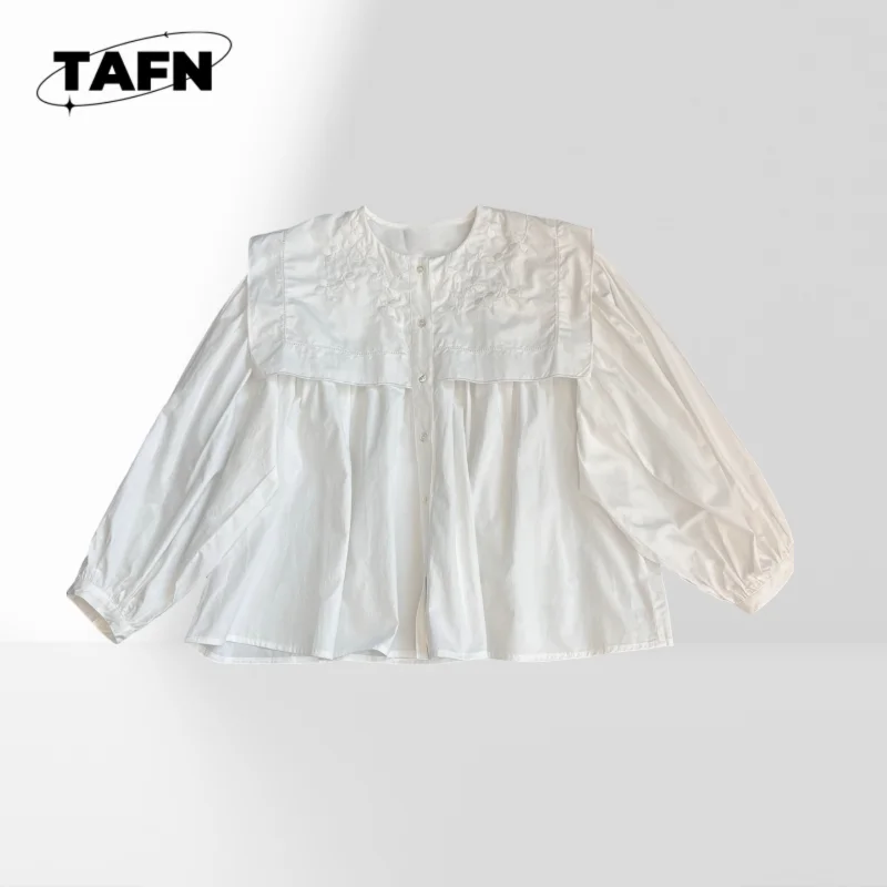 

New Top Floral Embellishment Women’s Knotted Front Shirt Trendy Long Sleeve Blouse Elegant Workwear Tunic BlouseAH0131