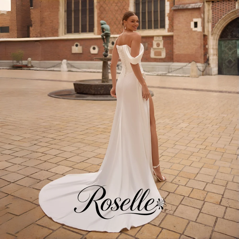 ROSELLE One Shoulder Pleat Sweetheart Mermaid Elegant Wedding Dress High Side Slit 2026 Bridal Gown Customized свадебное платье