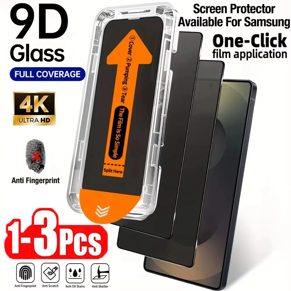 1-3Pcs Dust Free Installation Privacy Screen Protector For Samsung A37 A26 A57 A36 A17 A55 A56 A07 A16 S26 Ultra S25 S24 Glass