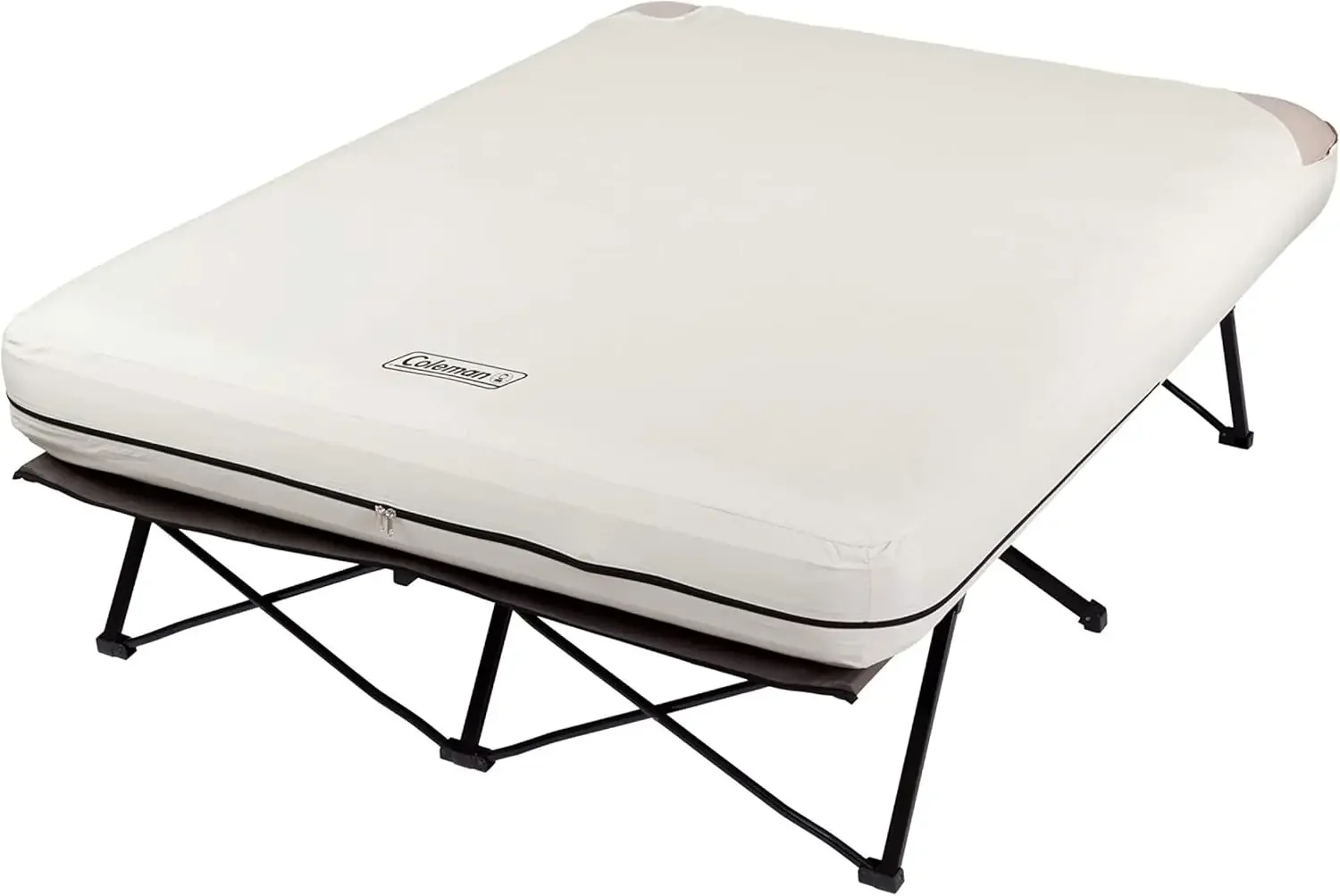 Cots for Adults with Camping Air Mattress, Folding Air Mattresses Set, Battery-Operated Pump & Side Table for Ou