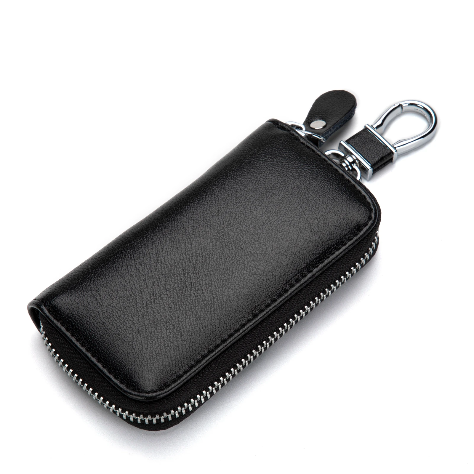 Genuine Leather Zipper Car Key Holder Key Case Wallet for Men Women Premium Leather Car Key Holder Bag Keychain Case Wallet