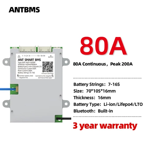 Smart 7S to 16S ANT BMS Bluetooth Батарея