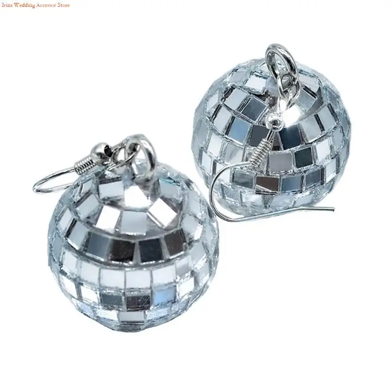 G92D Lightweight LED Shaking Earrings Retro Reflective Ball Earrings Dangle Earrings