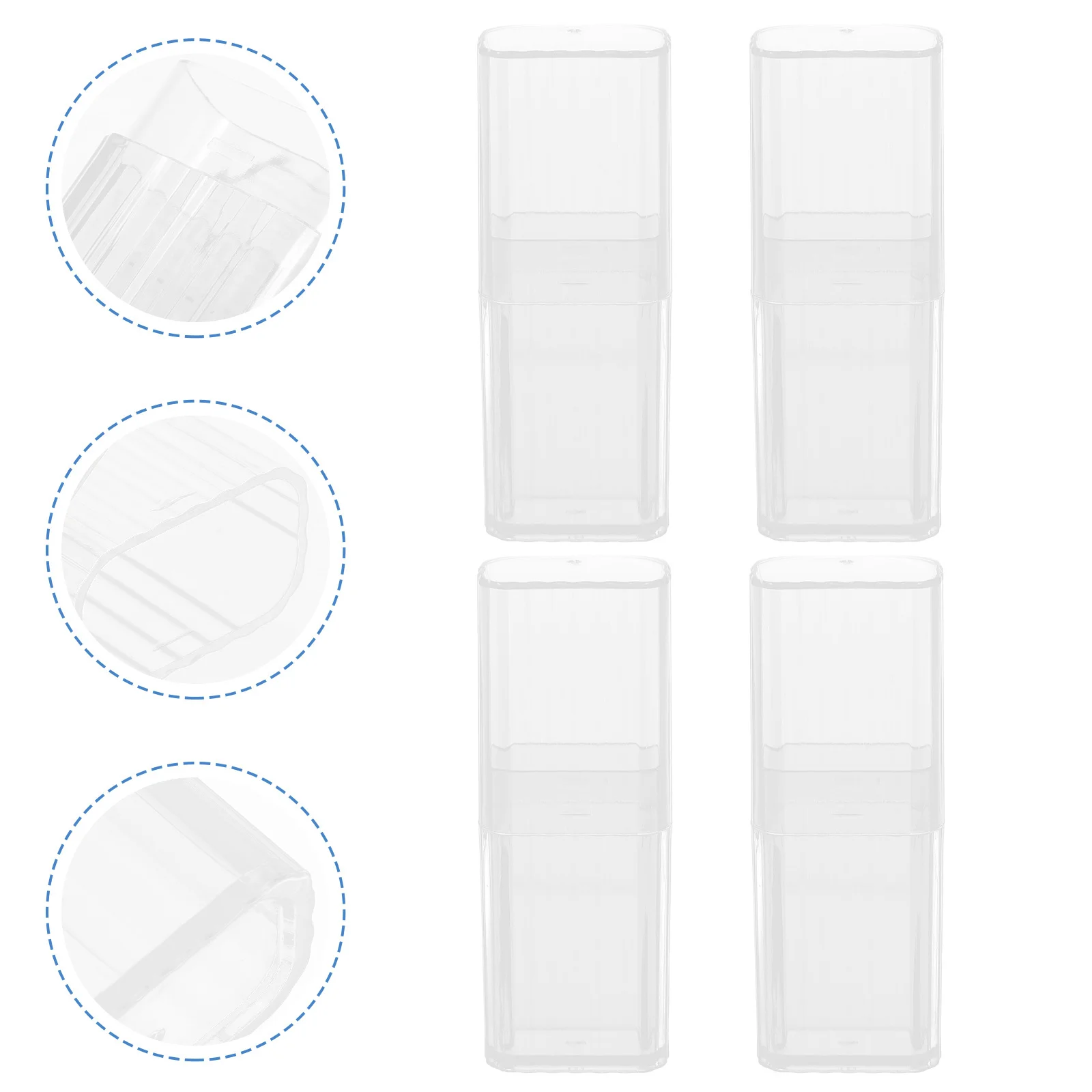 4Pcs Cotton Swab Boxes Portable Plastic Toothpick Storage Container Small Desktop Organizer Case Toothpick Case