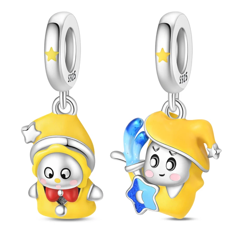 

Original 925 Sterling Silver Cute Baby Wisher Charms Beads Fit DIY For Women Girls Fine Birthday Family Pretty Jewelry Gifts