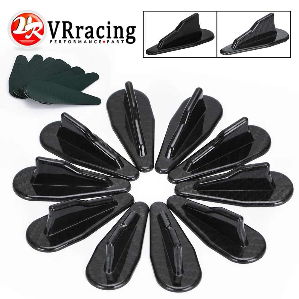 Universal EVO-Style ABS Roof Shark Fins Spoiler Wing Kit Vortex Generator 10pc PQY-SFB08