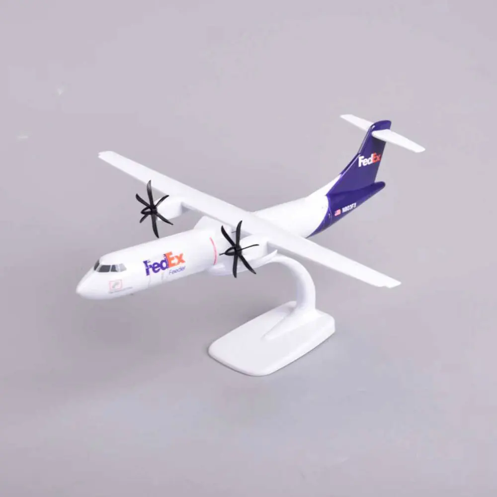 Atr 72 Plane Model 1/100 Scale Aircraft Fedex Express ATR With Rolling Wheels Simulation Airplane Model Collected Gift By Aviati