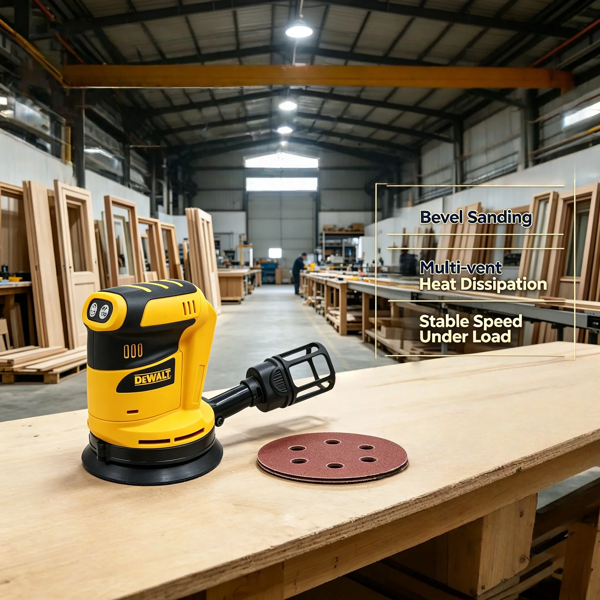 Dewalt Brushless Cordless Orbital Sander Grinder, Wood Metal Waxing Polishing Grinding Machine for Dewalt 20V Battery