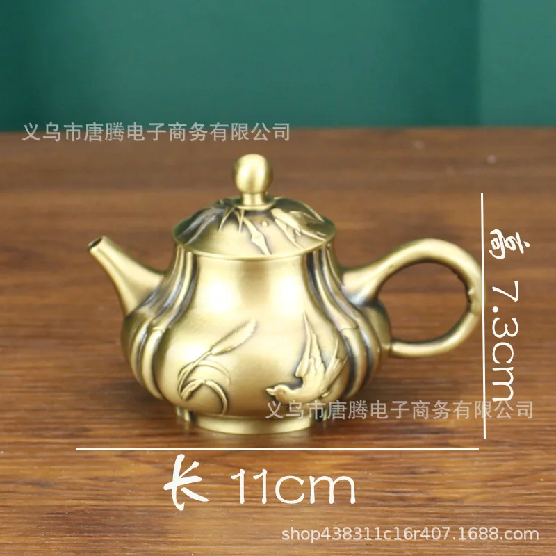 Swallow Pure Handmade Copper Teapot Brewing Brass Pot Home Tea Ceremony Hotel Ornament