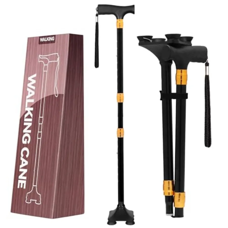

Walking Cane for Women for Stability Seniors Balance Folding Foldable Canes for Men Heavy Duty Adjustable Travel Collapsible Fa