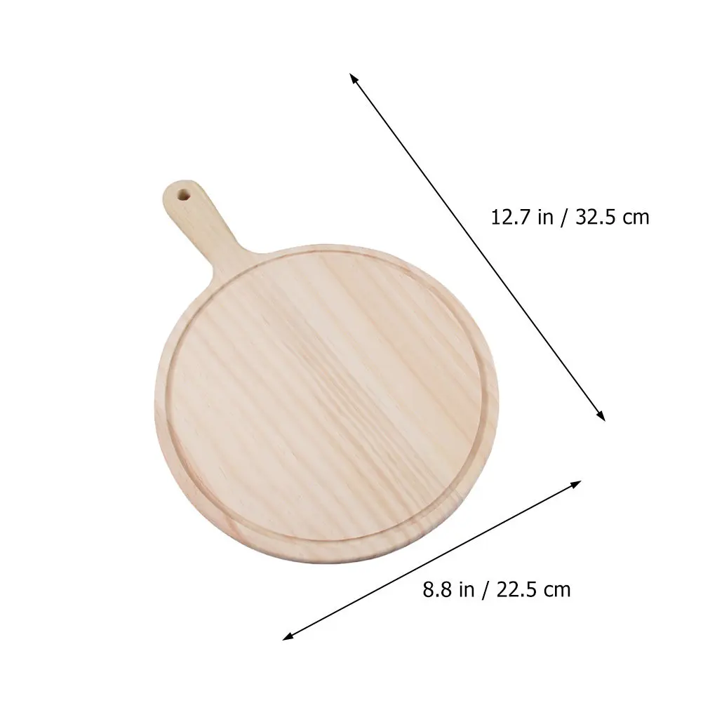 1Pcs 9 Inch Wooden Pizza Tray Eco Friendly Natural Wood Serving Board for Pizza Steak Bread Western Food Home Restaurant