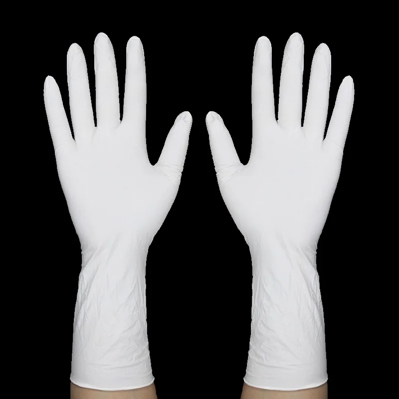 12 Inches Acid and Alkali Resistant Kitchen Household Scrubber DishwashingTools Disposable Rubber Cleaing Nitrile Gloves