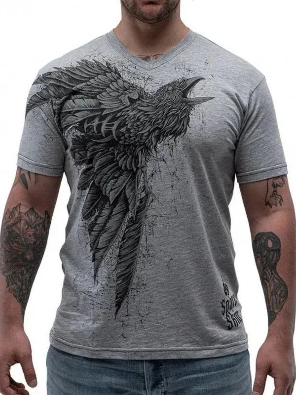 Loose Fit Men's 3D Digital Print T-Shirt Casual Fashion Polyester Short Sleeve round Neck Urban Style Skeleton Pattern Tee