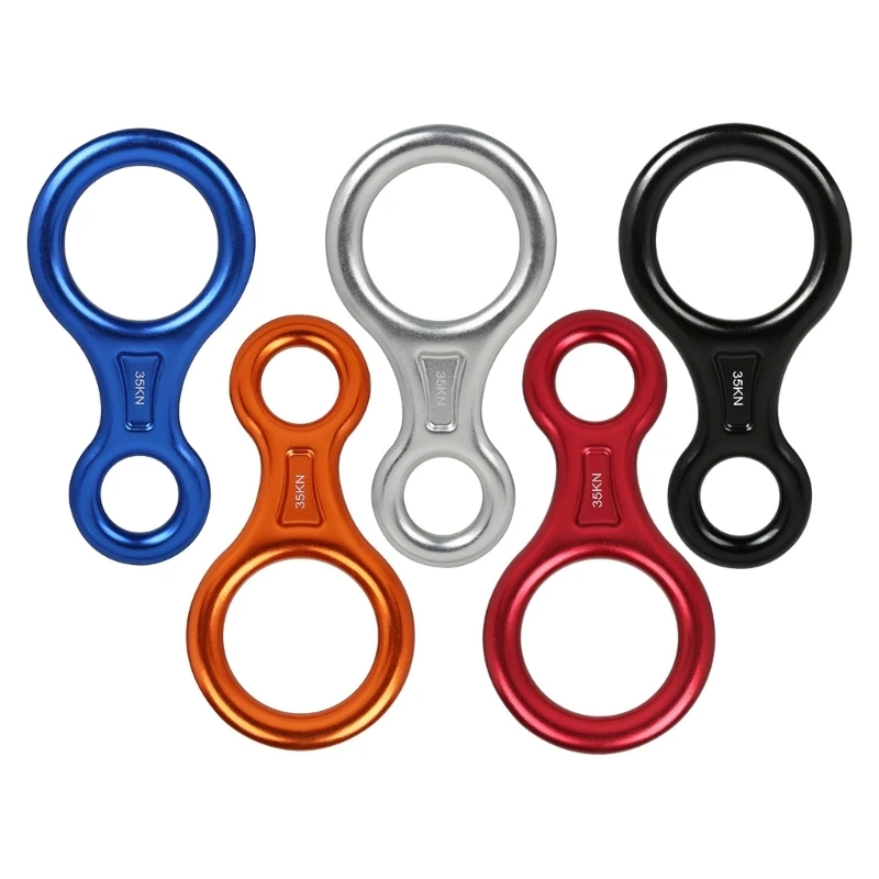 

35KN Climbing 8 Belay Equipment Descender, High Strength Aluminum Rock Climbing Abseiling Tool for 8-13mm Diameter Ropes