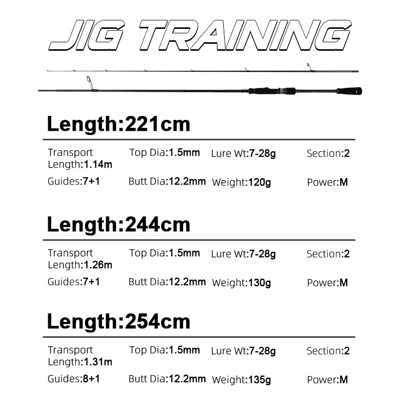 MIFINE Jig Training Spin Spinning Rod 7