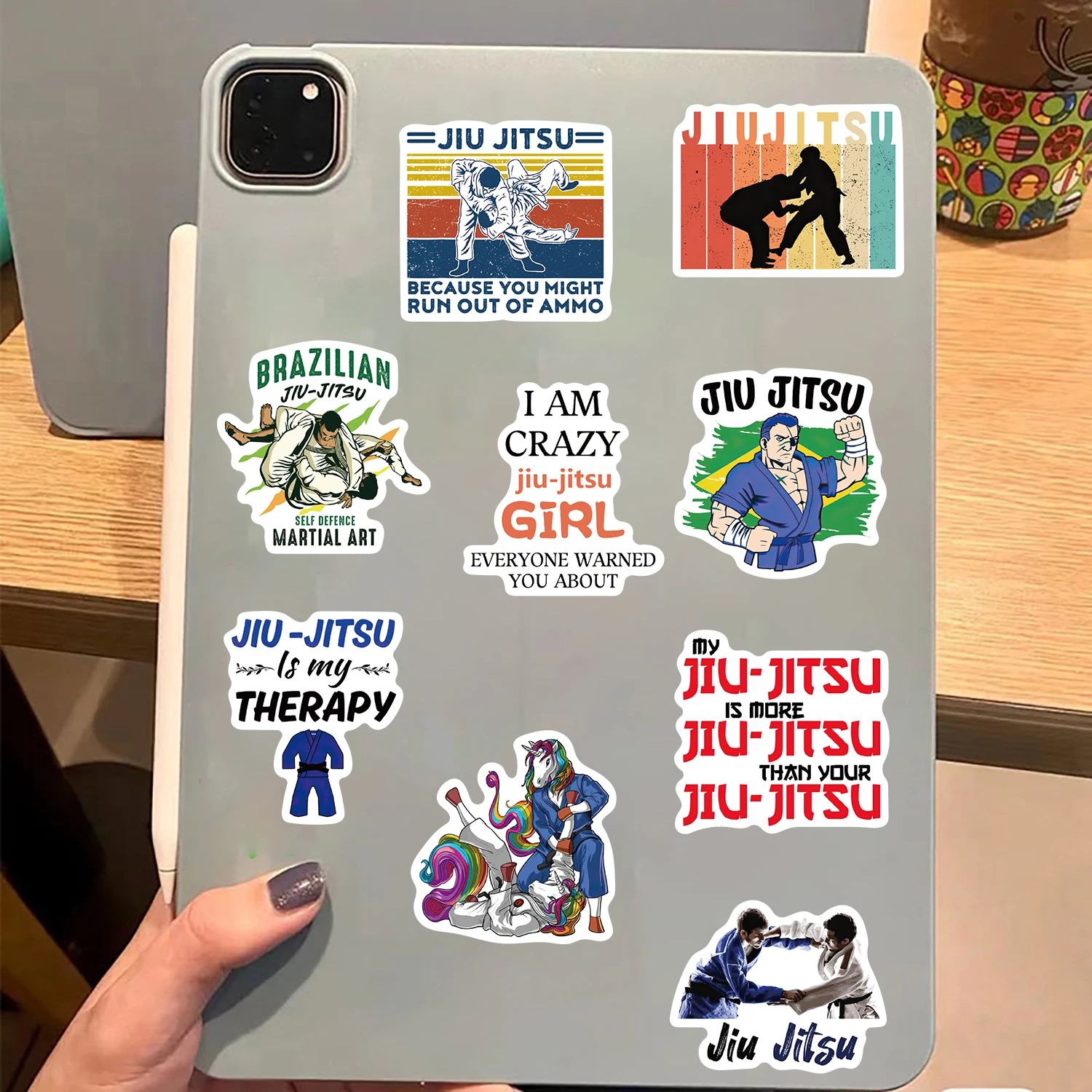 50PCS Jiu Jitsu Print Sticker Nostalgia Creative Decorative Laptop Skateboard Art Picture Guitar Scrapbooking Community Sticker