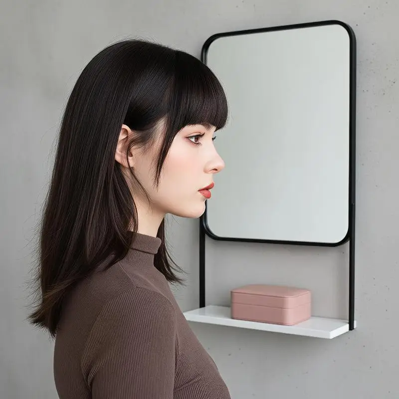 1Pcs Curved Bangs Human Hair Clip In French Bangs With Temple For Women Remy Hair Fringe With Temples Hairpieces For Daily Wear