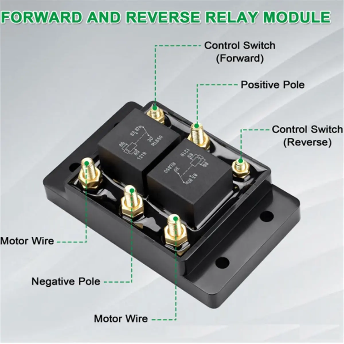 #62X Automotive Parts & Accessories,Forward and Reverse Relay Module Automotive module relay (Black)