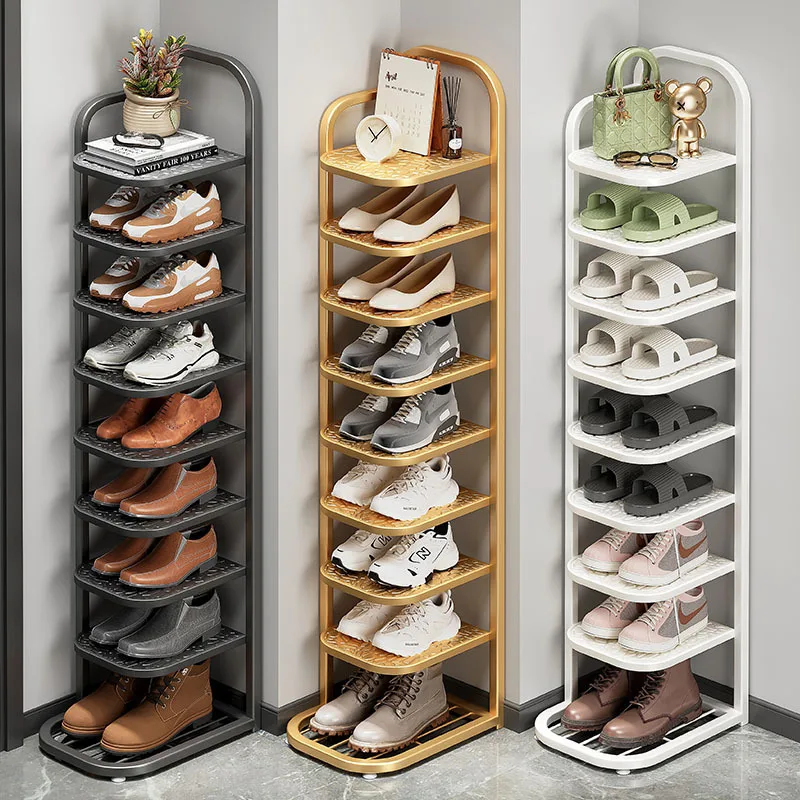 

Simple Multi-layer Shoe Rack Household Door Small Apartment Popular Household Small Narrow Wrought Iron Rack Shoe Cabinet