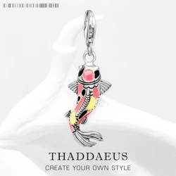 Colorful Koi Fish Charm Europe Style Club Good Jewelry Trendy Gift In 925 Sterling Silver
