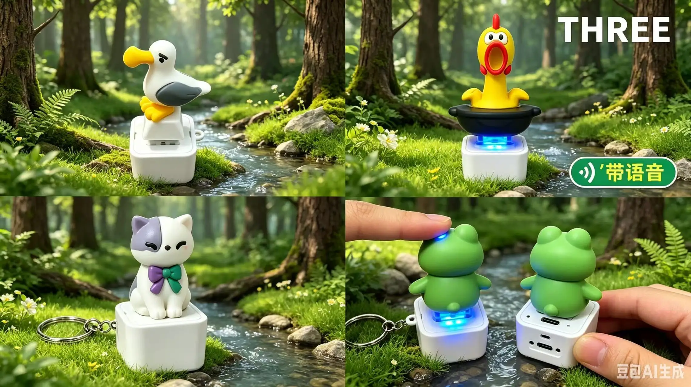 Hot Keycap Keychain Luminous Sounding Stress Relief Creative Fidget Toy Portable Electronic Pendant For Adult**