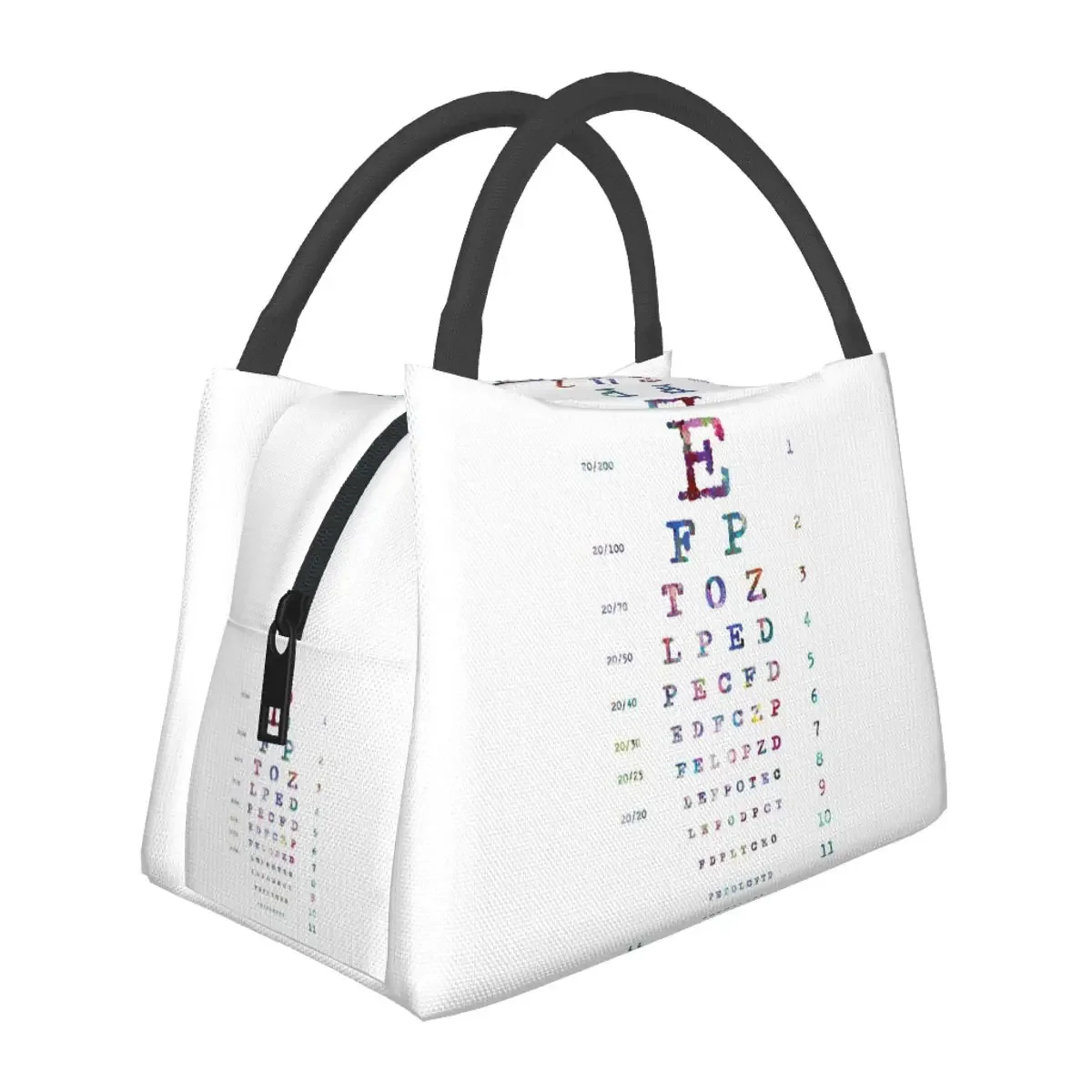

Snellen Eye Chart Lunch Bags Insulated Bento Box Portable Lunch Tote Picnic Bags Cooler Thermal Bag for Woman Girl Travel