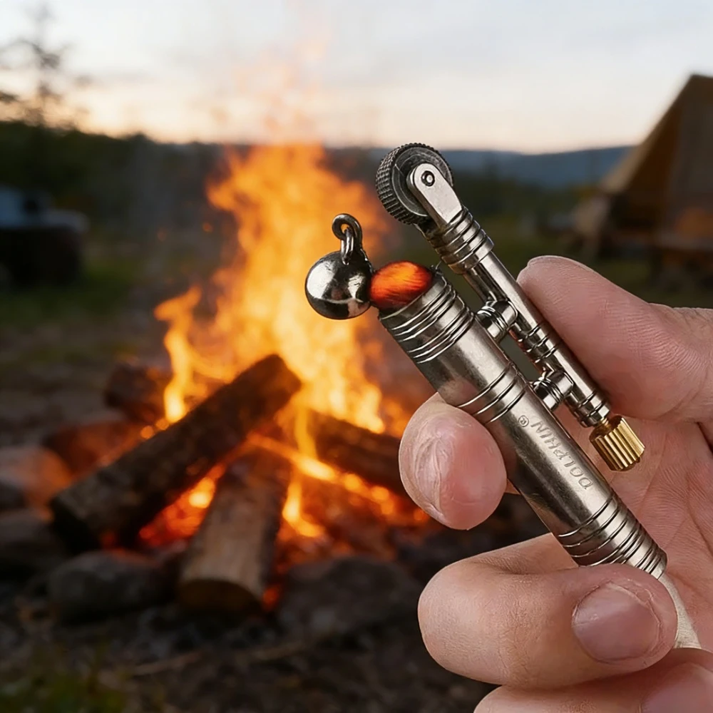 

Outdoor Stable Fire Source Flint Mechanical Retro Old - Style Tinder Lighter Compact Design for Easy Carry in Outdoor Adventures