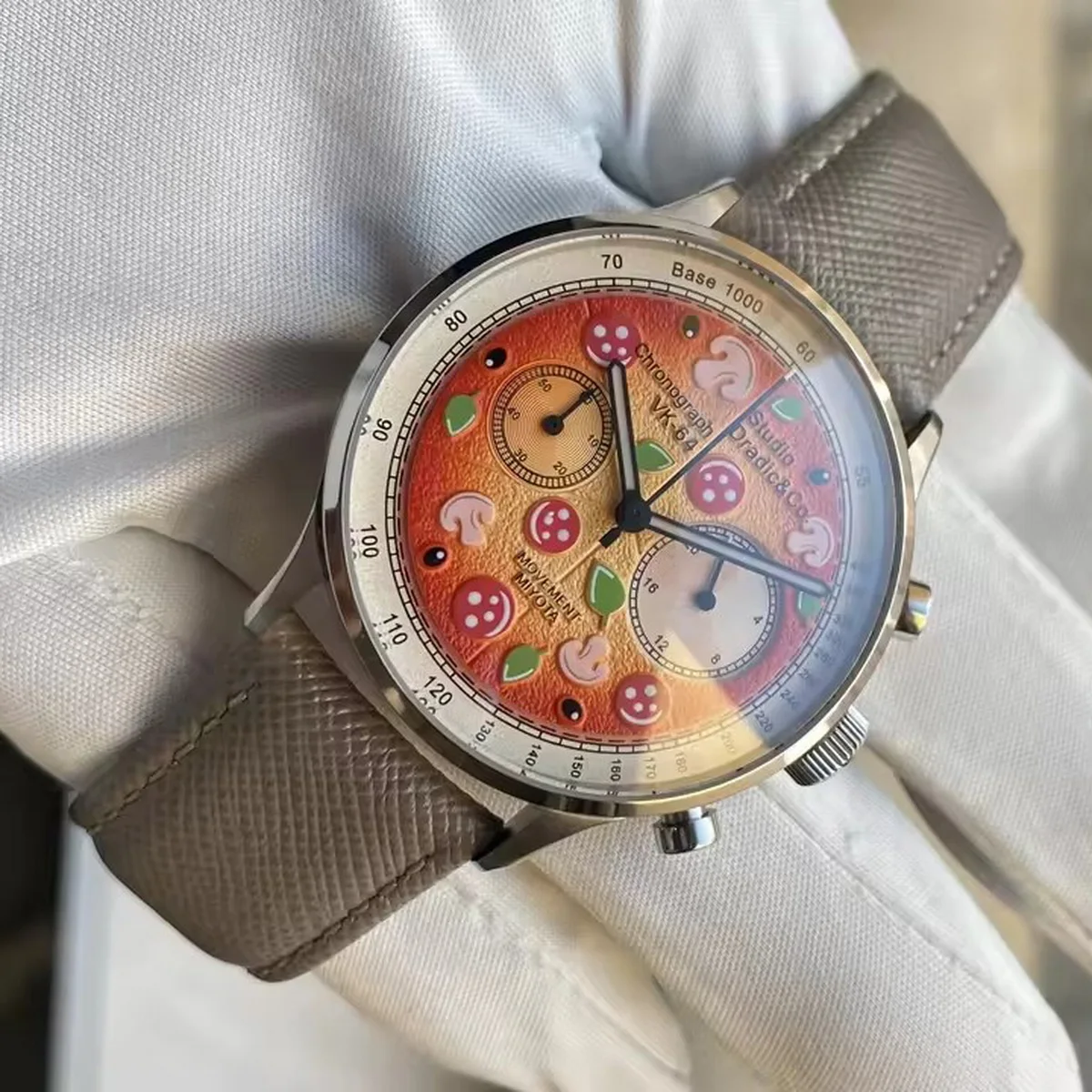 Gull Tron Men Chronograph Watch Pilot 39MM Quartz Mechanical Wristwatch VK64 Sapphire Mirror Fruit Dial