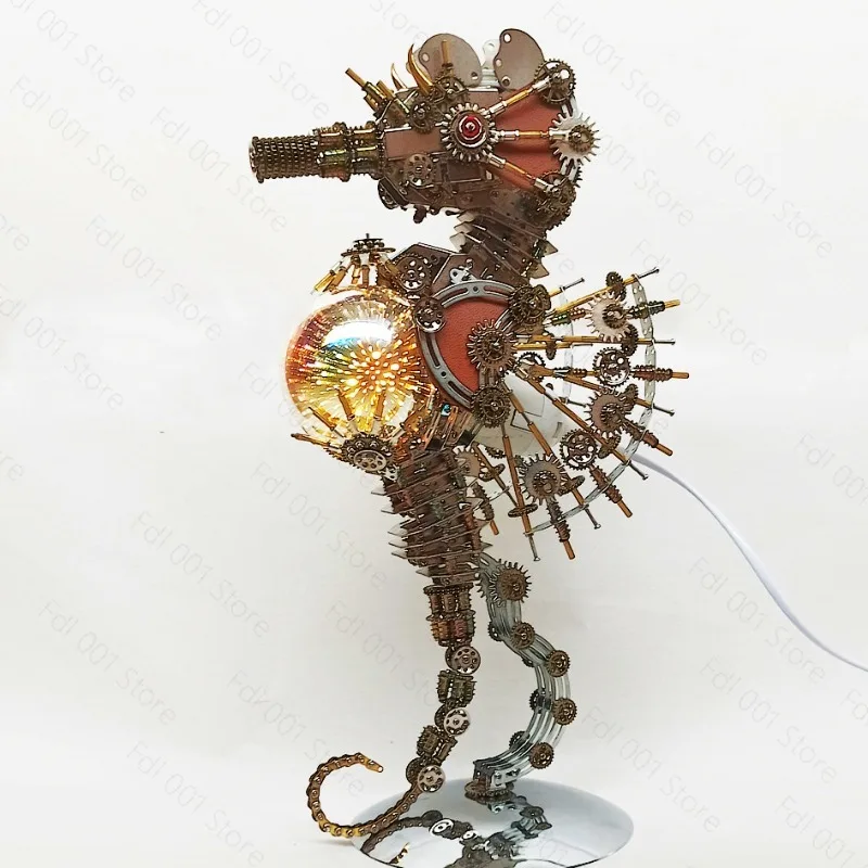 3D Puzzle Seahorse Metal Assembly Mechanical Sea Animals Building Model Kit Steampunk DIY Toys for Kids Adults  2100Pcs