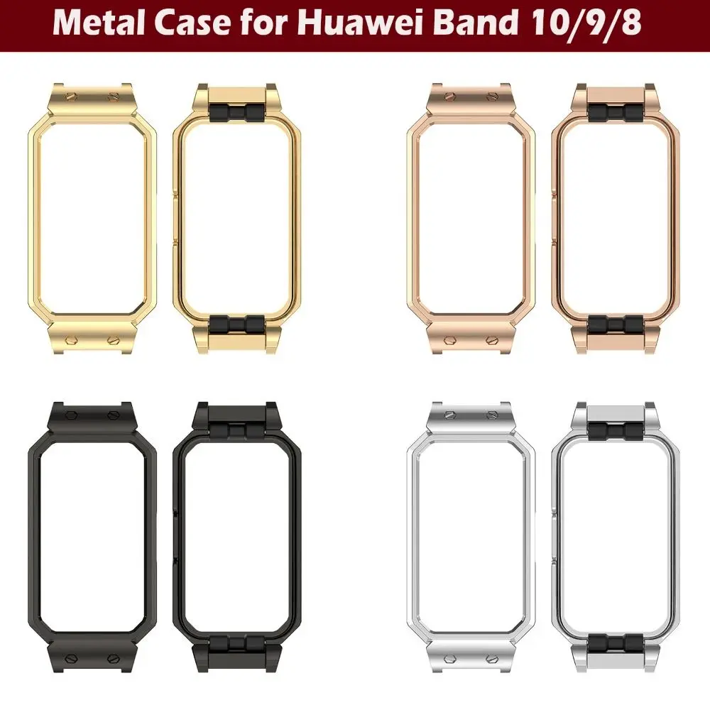 Neue 12MM Metall Fall Ersatz Schutz Schutzhülle Anti-scratch Zubehör Uhr Rahmen Stoßstange für Huawei Band 10/9/8