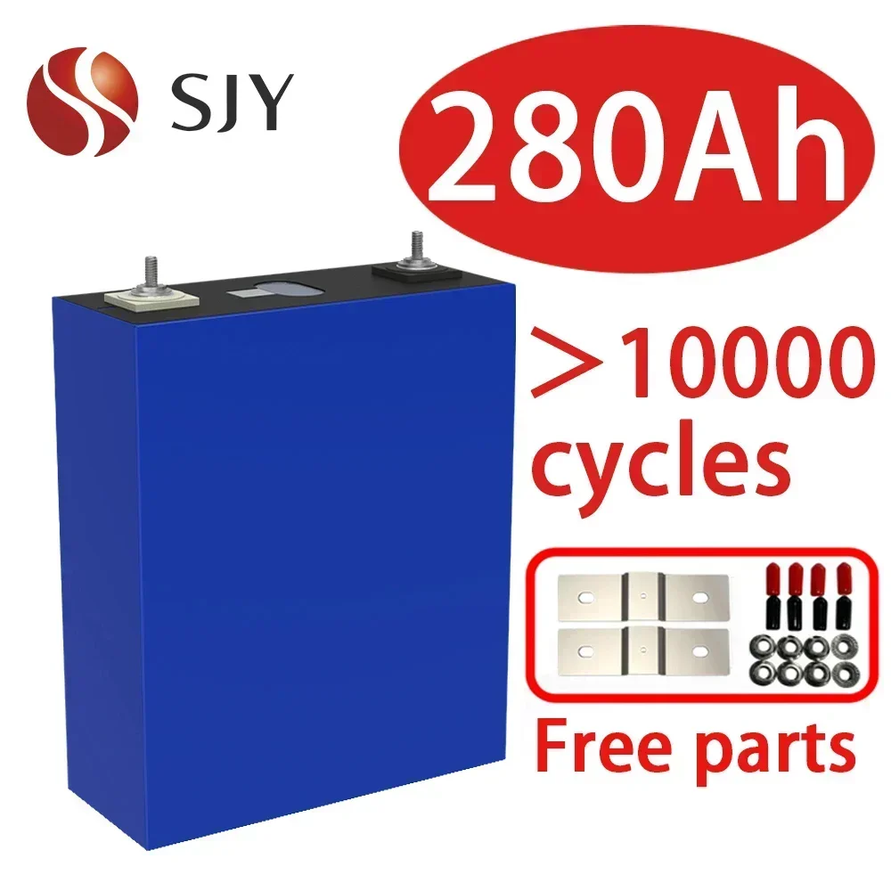 Grade A 10000 Cycles 3.2V 280Ah  LiFePO4 Lithium Battery for DIY 12V 24V 48V Solar Inverter Energy System Battery Pack