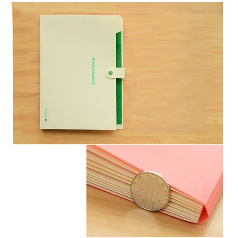 8-Cell Simple Solid Color Student Office Document Storage Folder Stationery Organizer