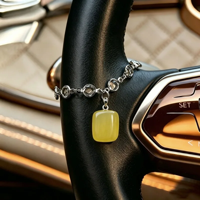 10pcs Steering Wheel Decoration Rhinestone Beads Chains Cubic Square Stone charms Pendant Car Jewelry Accessory