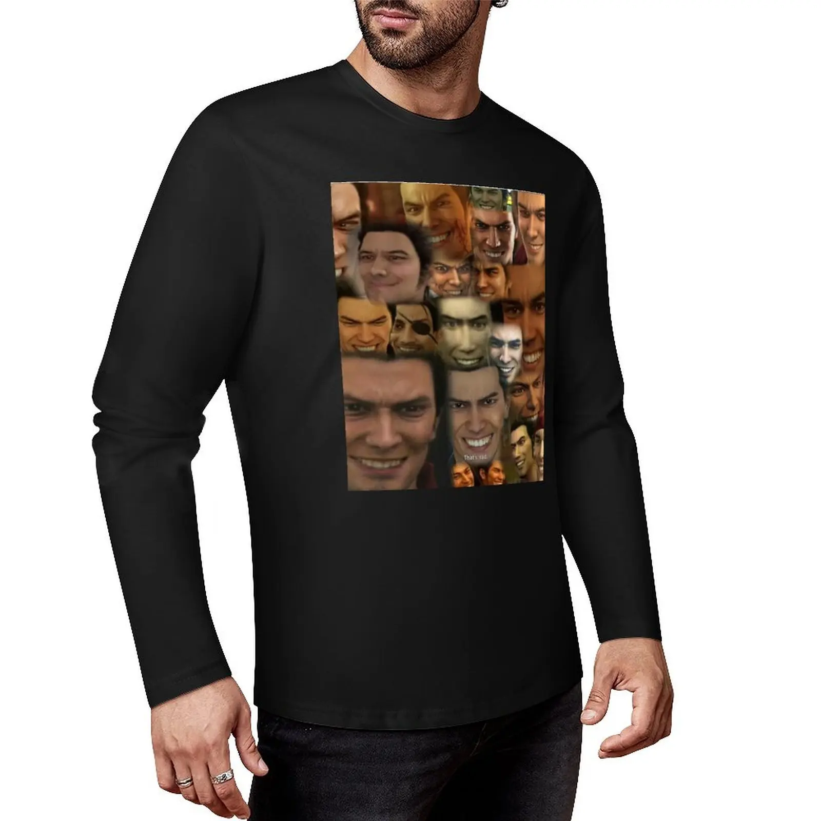 Happy Kazuma Kiryu :) Long T-Shirt black t shirt quick drying t-shirt sublime t shirt tshirts for men