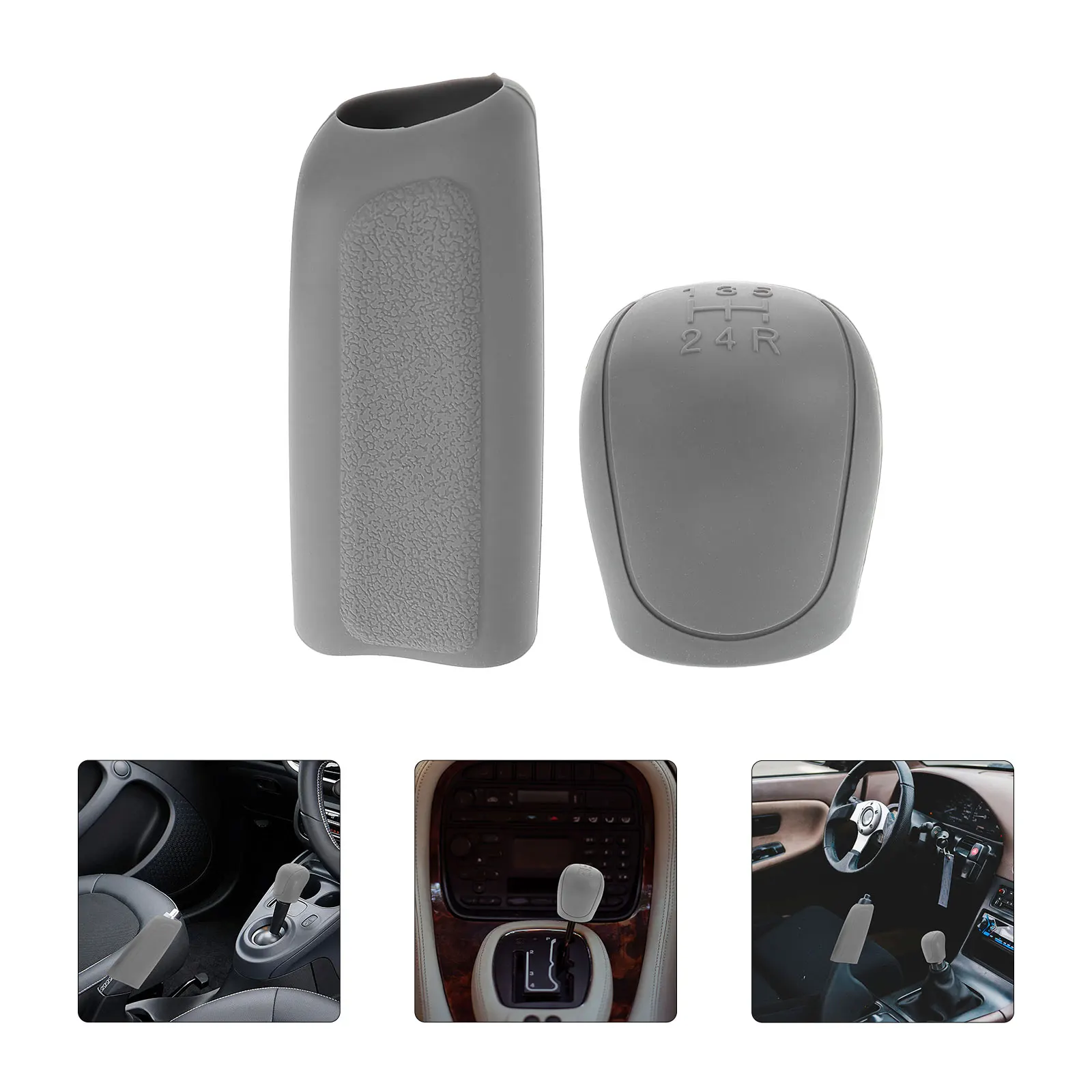 

2 pcs Car Gear Shift Cover Universal Silicone Shifter Knob Protector Soft Durable Stylish Design For Manual Automatic Vehicles