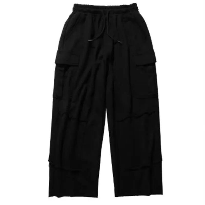 

And Spring Wide Pants Men's Fall Leg Casual Pants Men's Cargo Pants Elastic Waist Hip Hop Track Pants Yamamoto Style
