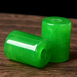 4A Green Jasper Jade Fortune Barrel Genuine Quartz Crystal Single Bead DIY Beads Jewelry Material
