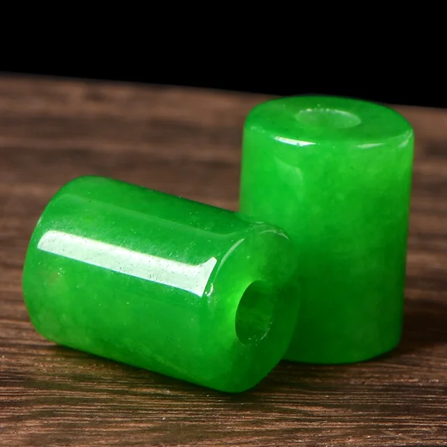 4A Zielony Jasper Jade Fortune Barrel Oryginalny kryształ kwarcowy Pojedynczy koralik DIY Koraliki Biżuteria Materiał