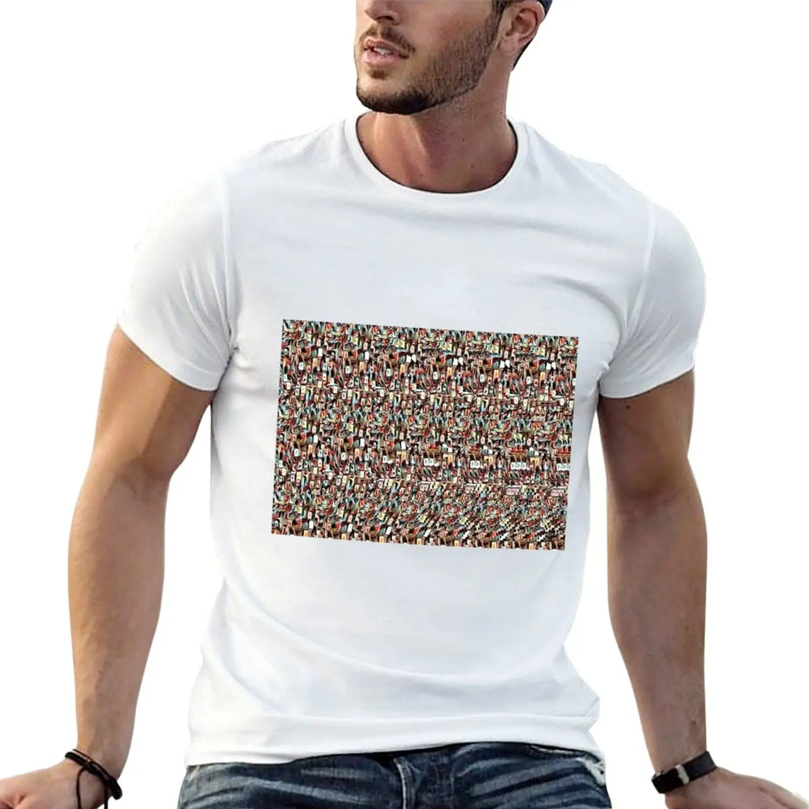 Walking Dog Stereogram T-shirt aesthetic clothes quick-drying kawaii clothes mens t shirts casual stylish