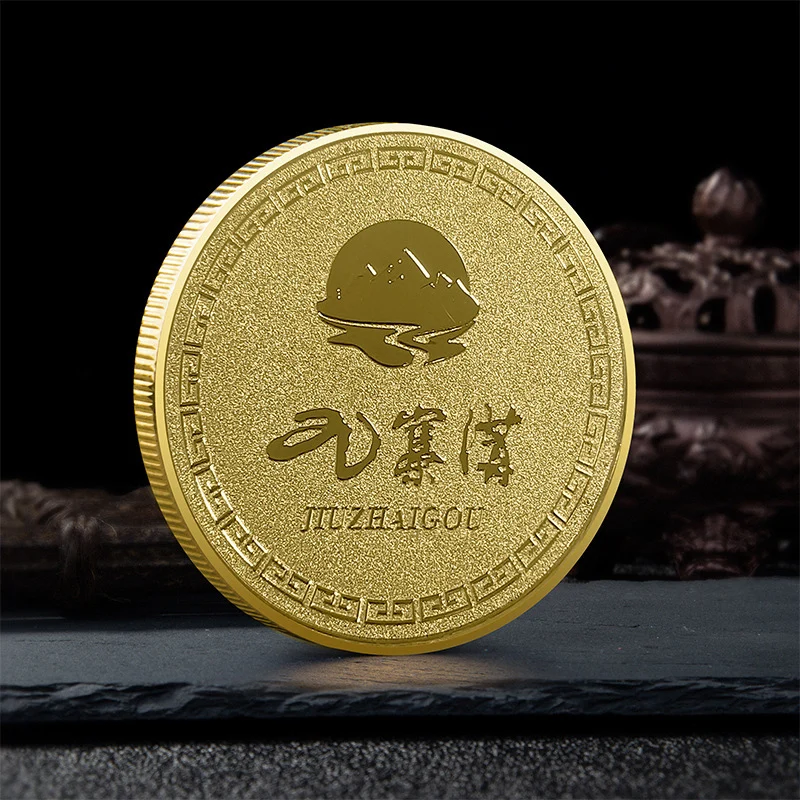 

China Gold Coins Jiuzhaigou Valley Scenic Historic Interest Area Souvenir